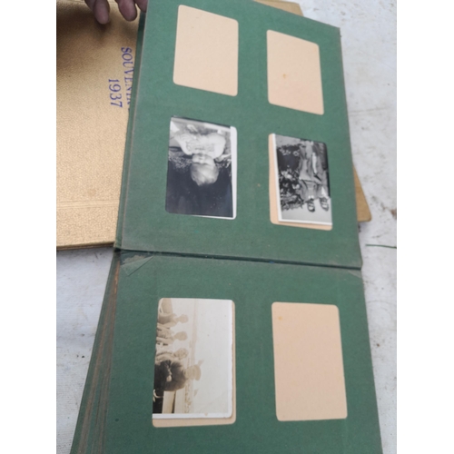 253 - Commemorative Souvenir Album, 2 x partially and sparsely filled black and white family photograph al... 