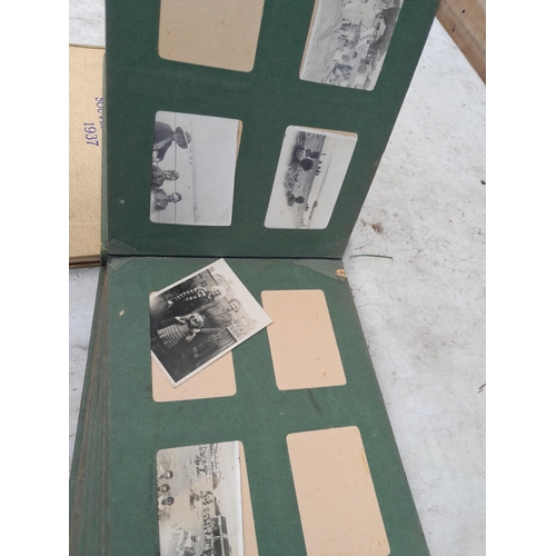 253 - Commemorative Souvenir Album, 2 x partially and sparsely filled black and white family photograph al... 