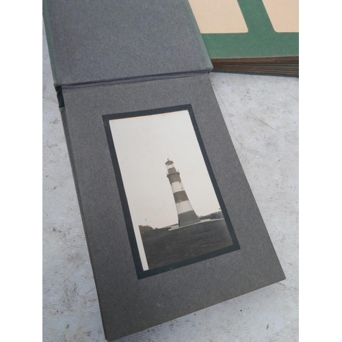 253 - Commemorative Souvenir Album, 2 x partially and sparsely filled black and white family photograph al... 