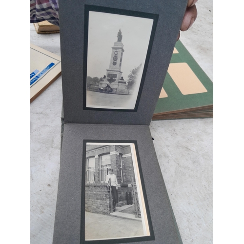 253 - Commemorative Souvenir Album, 2 x partially and sparsely filled black and white family photograph al... 