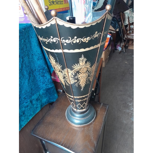 255 - Collection of modern walking sticks in a vintage style painted umbrella stand, Tirion seat stick wit... 