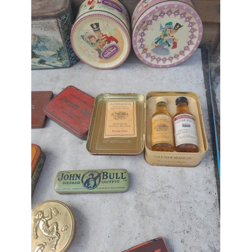 44 - Vintage tins some with contents & AA badge