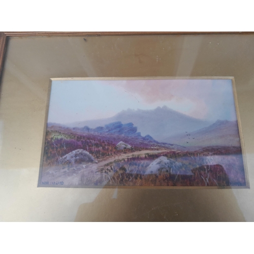 73 - 2 x paintings : Dartmoor gouache by D pInder & watercolour by L Pearse