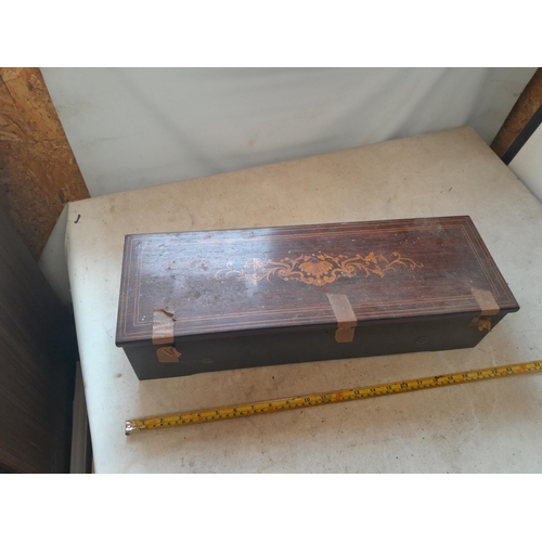 78 - Late 19th century inlaid case musical box by Nicole Freres playing 8 airs, functioning, lock damaged