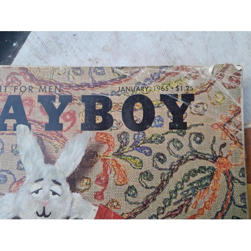 80 - 2 x vintage Playboy magazines from 1960s and glamour girl playing cards