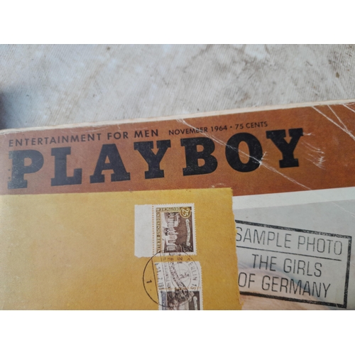 80 - 2 x vintage Playboy magazines from 1960s and glamour girl playing cards