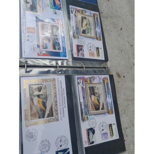 82 - 4 x folders full of Stamp First Day Covers : 2 x folders of Channel Tunnel , 1 x QEII Nations around... 