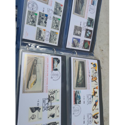 82 - 4 x folders full of Stamp First Day Covers : 2 x folders of Channel Tunnel , 1 x QEII Nations around... 