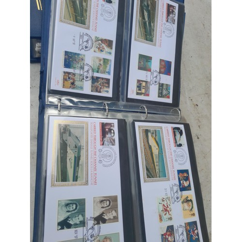 82 - 4 x folders full of Stamp First Day Covers : 2 x folders of Channel Tunnel , 1 x QEII Nations around... 