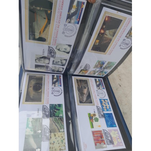 82 - 4 x folders full of Stamp First Day Covers : 2 x folders of Channel Tunnel , 1 x QEII Nations around... 