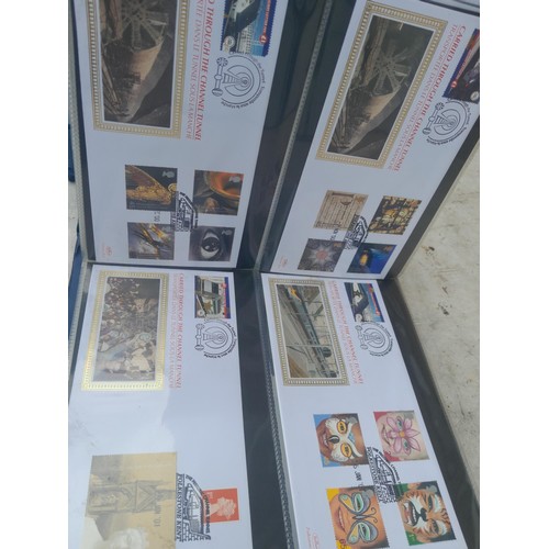 82 - 4 x folders full of Stamp First Day Covers : 2 x folders of Channel Tunnel , 1 x QEII Nations around... 