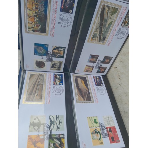 82 - 4 x folders full of Stamp First Day Covers : 2 x folders of Channel Tunnel , 1 x QEII Nations around... 