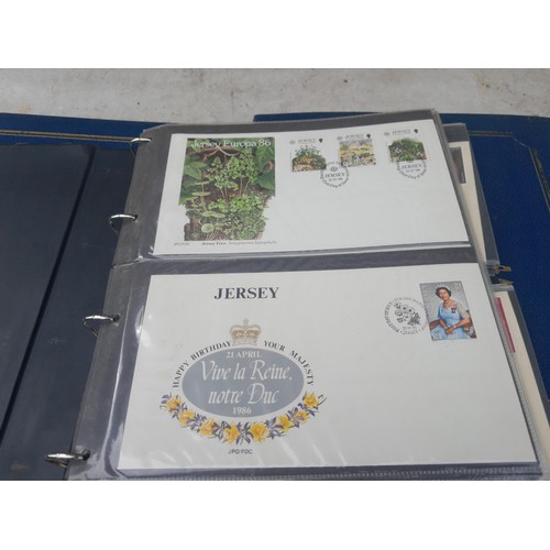 82 - 4 x folders full of Stamp First Day Covers : 2 x folders of Channel Tunnel , 1 x QEII Nations around... 