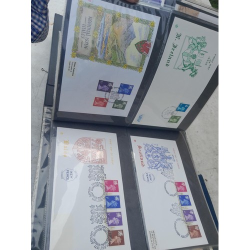 82 - 4 x folders full of Stamp First Day Covers : 2 x folders of Channel Tunnel , 1 x QEII Nations around... 