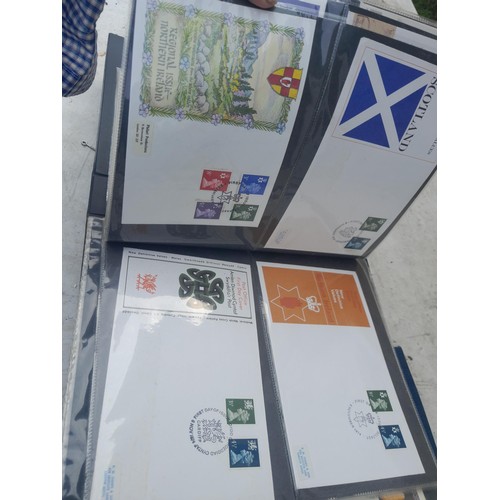 82 - 4 x folders full of Stamp First Day Covers : 2 x folders of Channel Tunnel , 1 x QEII Nations around... 