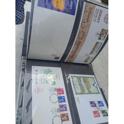 82 - 4 x folders full of Stamp First Day Covers : 2 x folders of Channel Tunnel , 1 x QEII Nations around... 