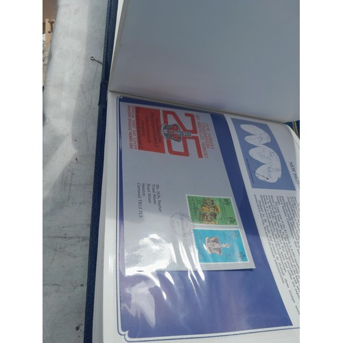 82 - 4 x folders full of Stamp First Day Covers : 2 x folders of Channel Tunnel , 1 x QEII Nations around... 