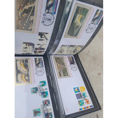 83 - 4 x folders of Stamp First Day Covers :folder of Channel Tunnel , others are multithematic