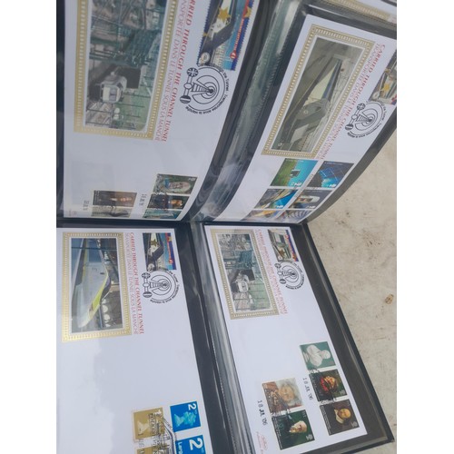 83 - 4 x folders of Stamp First Day Covers :folder of Channel Tunnel , others are multithematic