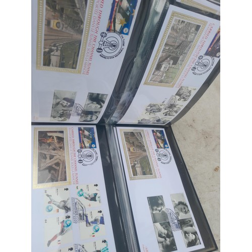 83 - 4 x folders of Stamp First Day Covers :folder of Channel Tunnel , others are multithematic