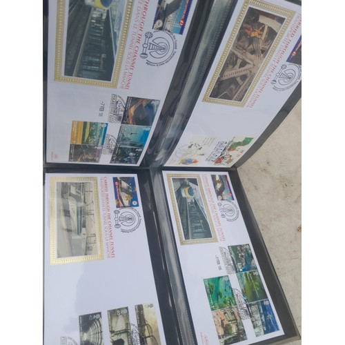 83 - 4 x folders of Stamp First Day Covers :folder of Channel Tunnel , others are multithematic