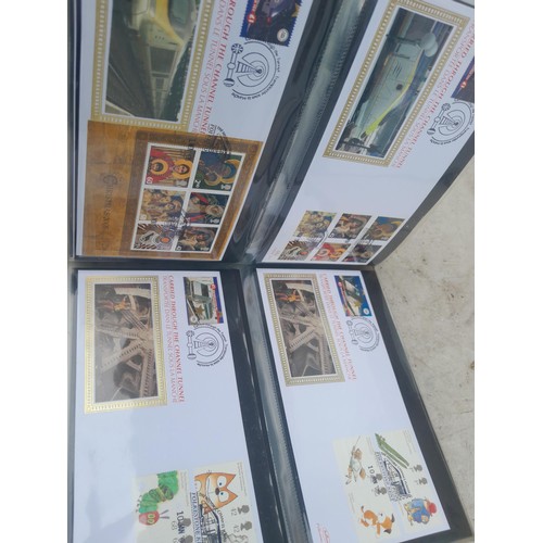 83 - 4 x folders of Stamp First Day Covers :folder of Channel Tunnel , others are multithematic