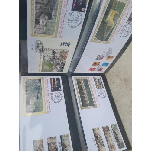 83 - 4 x folders of Stamp First Day Covers :folder of Channel Tunnel , others are multithematic