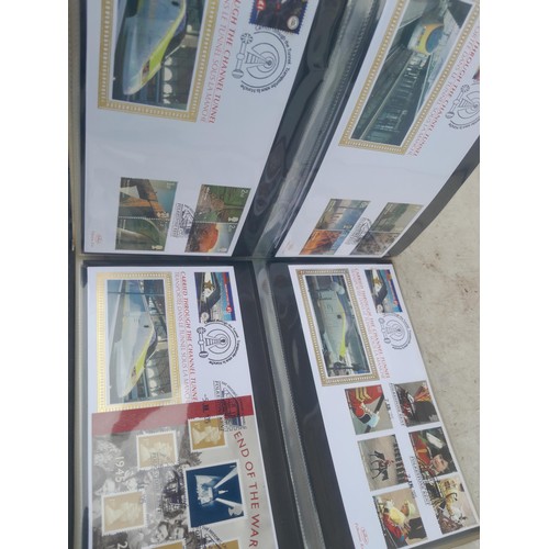 83 - 4 x folders of Stamp First Day Covers :folder of Channel Tunnel , others are multithematic