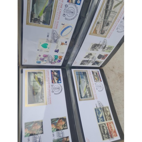 83 - 4 x folders of Stamp First Day Covers :folder of Channel Tunnel , others are multithematic