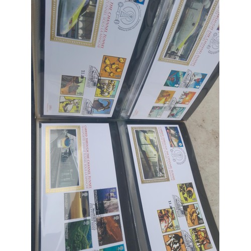 83 - 4 x folders of Stamp First Day Covers :folder of Channel Tunnel , others are multithematic