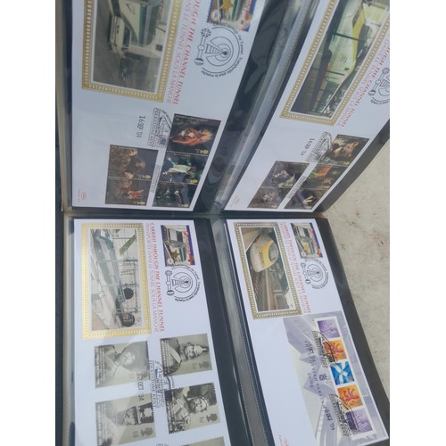 83 - 4 x folders of Stamp First Day Covers :folder of Channel Tunnel , others are multithematic