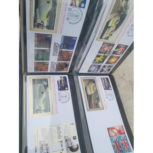 83 - 4 x folders of Stamp First Day Covers :folder of Channel Tunnel , others are multithematic