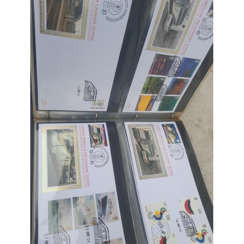 83 - 4 x folders of Stamp First Day Covers :folder of Channel Tunnel , others are multithematic