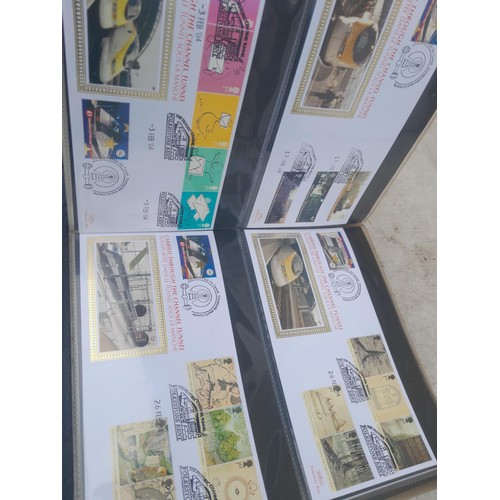 83 - 4 x folders of Stamp First Day Covers :folder of Channel Tunnel , others are multithematic