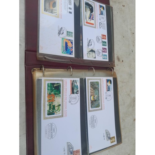 83 - 4 x folders of Stamp First Day Covers :folder of Channel Tunnel , others are multithematic