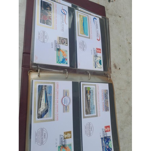 83 - 4 x folders of Stamp First Day Covers :folder of Channel Tunnel , others are multithematic