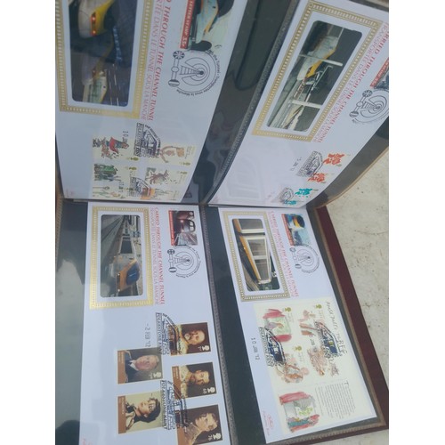 83 - 4 x folders of Stamp First Day Covers :folder of Channel Tunnel , others are multithematic