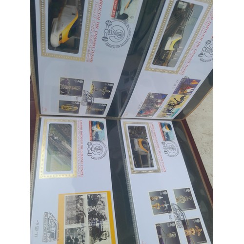 83 - 4 x folders of Stamp First Day Covers :folder of Channel Tunnel , others are multithematic