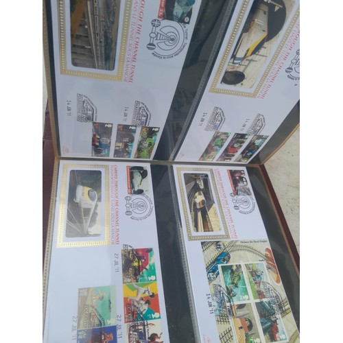 83 - 4 x folders of Stamp First Day Covers :folder of Channel Tunnel , others are multithematic