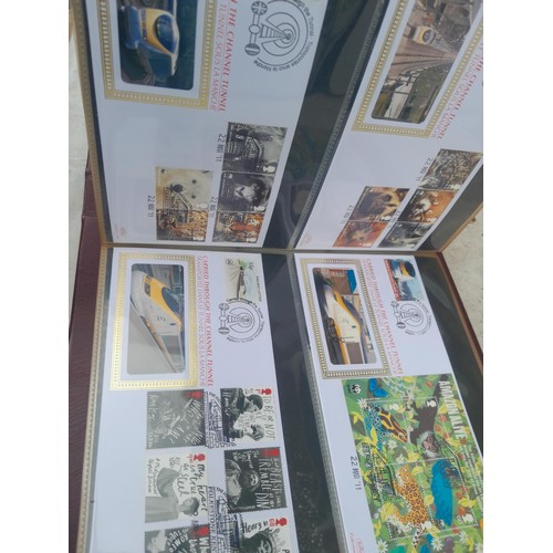 83 - 4 x folders of Stamp First Day Covers :folder of Channel Tunnel , others are multithematic