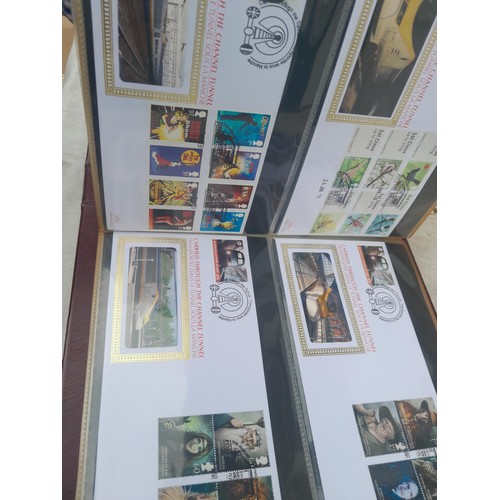 83 - 4 x folders of Stamp First Day Covers :folder of Channel Tunnel , others are multithematic