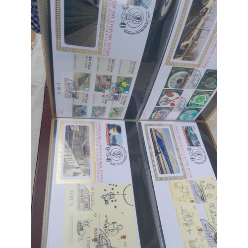 83 - 4 x folders of Stamp First Day Covers :folder of Channel Tunnel , others are multithematic