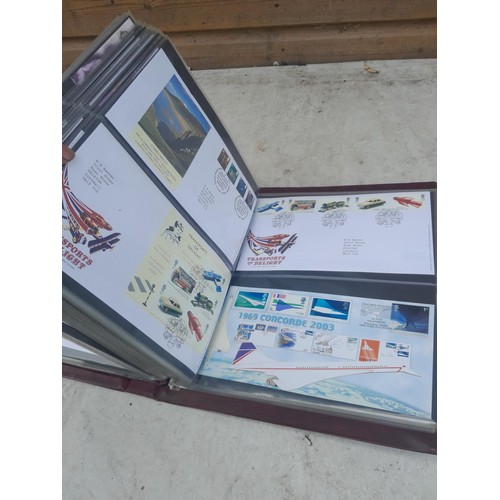 85 - 5 x folders of stamp first day covers, mixed themed , one album of RAF interest signature cards