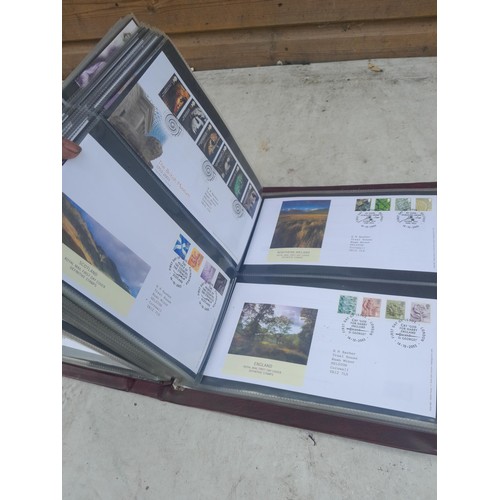 85 - 5 x folders of stamp first day covers, mixed themed , one album of RAF interest signature cards