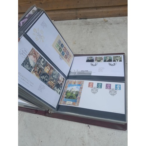 85 - 5 x folders of stamp first day covers, mixed themed , one album of RAF interest signature cards