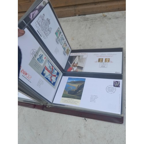 85 - 5 x folders of stamp first day covers, mixed themed , one album of RAF interest signature cards