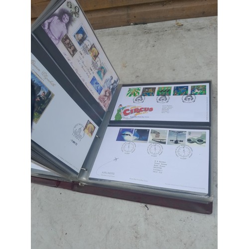 85 - 5 x folders of stamp first day covers, mixed themed , one album of RAF interest signature cards