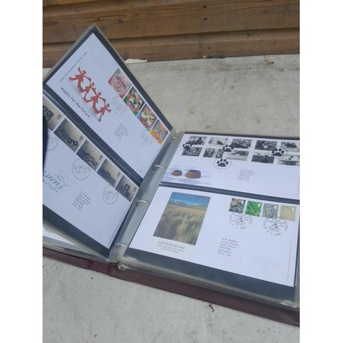 85 - 5 x folders of stamp first day covers, mixed themed , one album of RAF interest signature cards