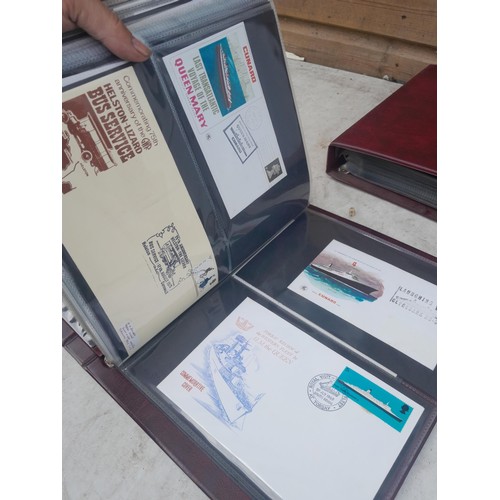 85 - 5 x folders of stamp first day covers, mixed themed , one album of RAF interest signature cards