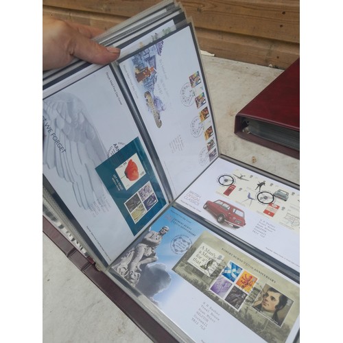 85 - 5 x folders of stamp first day covers, mixed themed , one album of RAF interest signature cards